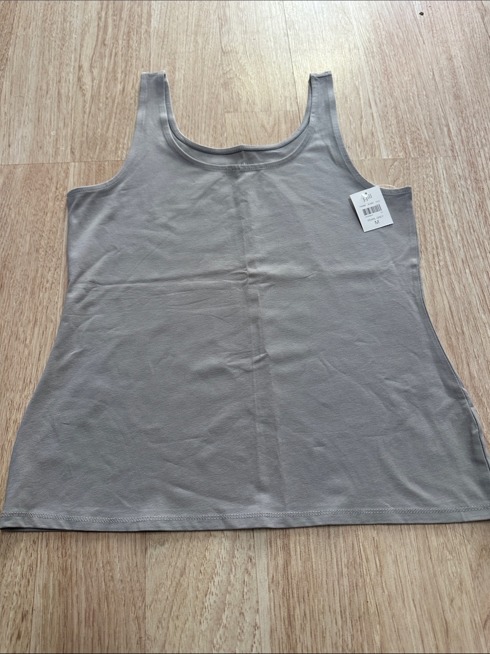 J. Jill Light Gray Scoop Neck Tank Top Pearl Grey Size M 95% cotton